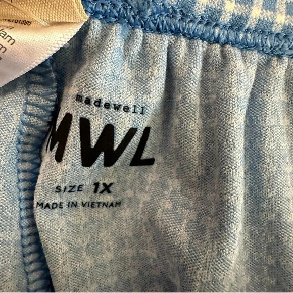 Madewell Women's Flex Wrap Skort in Gingham Ornamental Blue Size 1X NWT - Picture 5 of 9